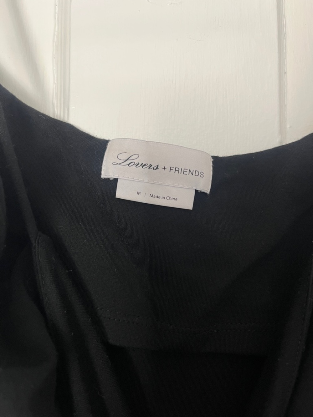 Lovers + friends Skylar black square neck midi dress side slit size medium - Picture 5 of 8